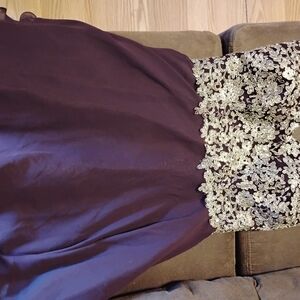 Elegant Purple Gown with Silver Embellishments